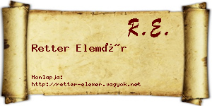 Retter Elemér névjegykártya